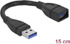 Picture of USB 3.0 pagarin. kabelis A/M-A/F, 15cm, melns