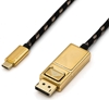 Picture of USB TypeC - DisplayPort kabelis,  M/M, 1m, Roline Gold