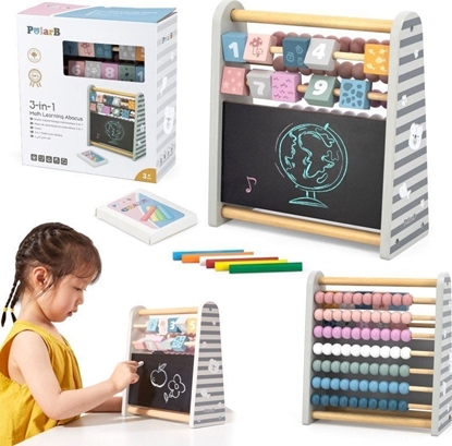 Picture of Viga Toys Viga PolarB Dwustronna Tablica Kredowa z Liczydem 3w1