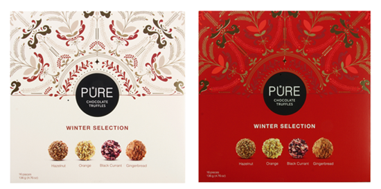 Picture of Ziemassvētku  trifeļu izlase "16" , PURE CHOCOLATE, 135g.