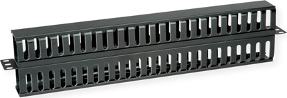 Attēls no 19" Priekš.pan.1U ar dudulto kanālu, RAL 9005 melns, Value