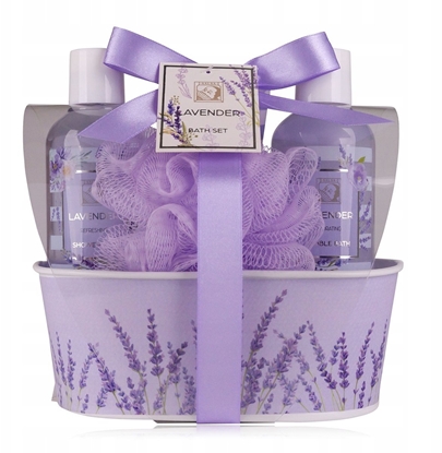 Attēls no Accentra Bath set LAVENDER w metalowym pudeku