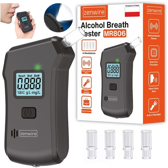 Picture of Alkomat Policyjny Profesjonalny Cyfrowy Alkotest Domowy Latarka 5x Ustnik