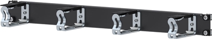 Изображение Apranet 19"-Kabelführung 1 HE mit 4 Kabelösen Metall, schwarz