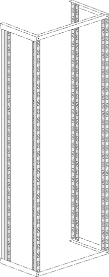 Изображение Apranet 19"-Rasterholme 12 HE, ASA Lochung (1/2-19"), feuerverzinkt
