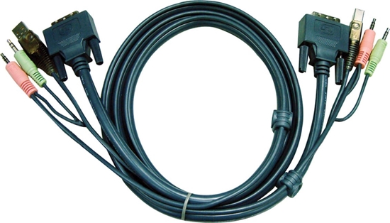 Picture of Aten 2L-7D03UD KVM Kabel DVI-D (Dual Link), USB, Audio, schwarz, 3 m
