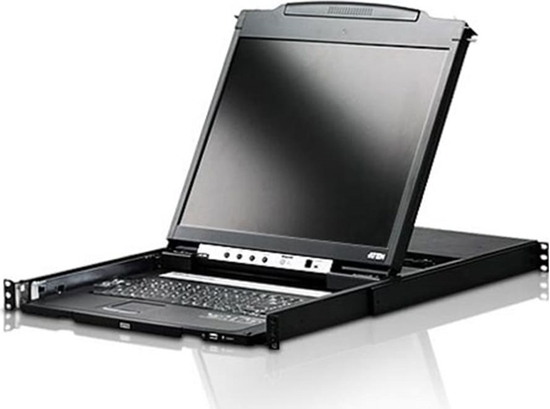 Picture of Aten CL5800N KVM-Konsole, 48cm LCD, VGA, PS/2-USB, Peripheral Port, CH-Layout