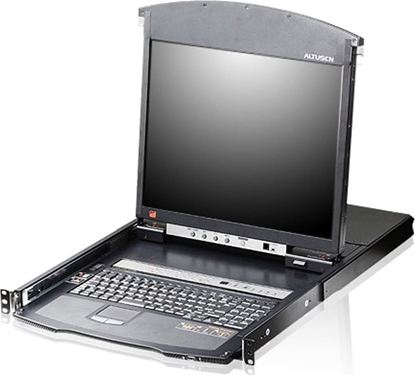 Attēls no Aten KL1508AiN KVM Over IP Switch, 8 Port, 48cm LCD, VGA, PS/2-USB, FR-Layout