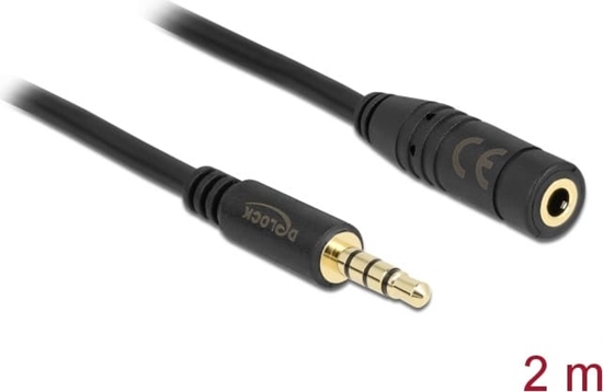 Picture of Audio kabelis Stereo Jack 3.5mm, M > F, 4pin, 2.0m, Delock