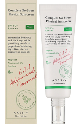 Изображение Axis-Y Complete No- Stress Physical Sunscreen SPF50 Sunprotection cream 50 ml