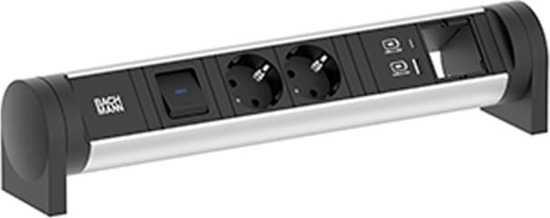 Picture of Bachmann CYCLE Desk 2xCEE7/3 1xswitch 1xCM 1xUSB A/C 22W 0.2m GST18