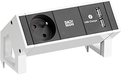 Attēls no Bachmann DESK2 1xUTE 1xUSB Charger 0.2m GST18 RAL9010