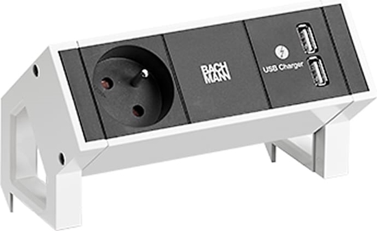 Picture of Bachmann DESK2 1xUTE 1xUSB Charger 0.2m GST18 RAL9010