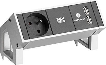 Attēls no Bachmann DESK2 1xUTE 1xUSB Charger Power 0.2m GST18 INOX