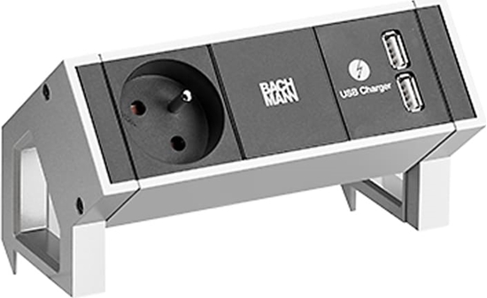 Picture of Bachmann DESK2 1xUTE 1xUSB Charger Power 0.2m GST18 INOX