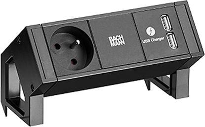 Attēls no Bachmann DESK2 1xUTE 1xUSB Charger power 0.2m GST18 RAL9005