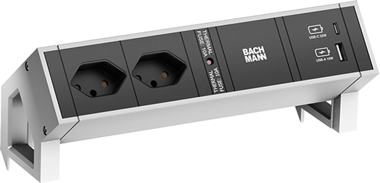 Picture of Bachmann DESK2 2xCH 1xUSB A/C 22W, 0.2m GST18 INOX Switzerland