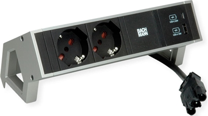 Attēls no Bachmann DESK2 2xP40 1xUSB A/C 22W, 0.2m GST18 INOX Italia