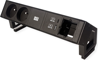 Attēls no Bachmann DESK2 2xUTE 1xUSB A/C 22W 1xCM 0.2m GST18 RAL9005