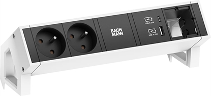 Attēls no Bachmann DESK2 2xUTE 1xUSB A/C 22W 1xCM 0.2m GST18 RAL9010