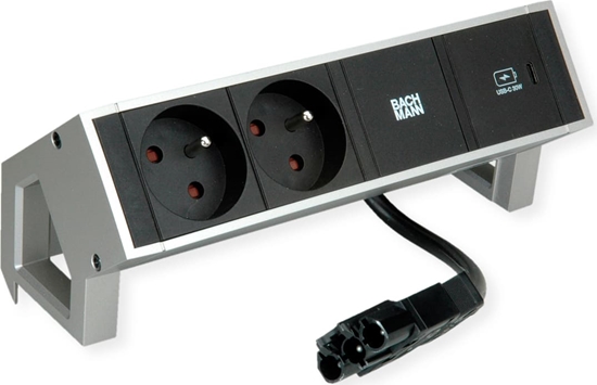 Picture of Bachmann DESK2 2xUTE 1xUSB C 30W 0.2m GST18 INOX