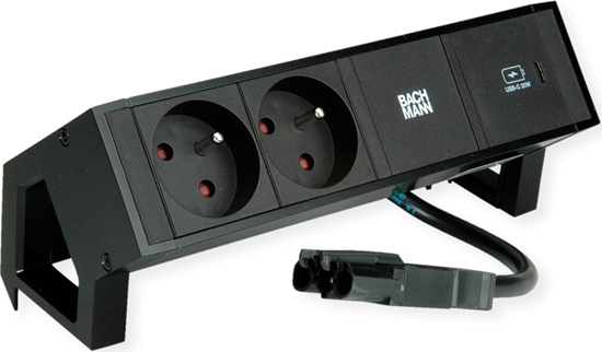 Picture of Bachmann DESK2 2xUTE 1xUSB C 30W 0.2m GST18 RAL9005