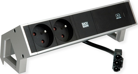 Picture of Bachmann DESK2 2xUTE 1xUSB C 60W 0.2m GST18 INOX