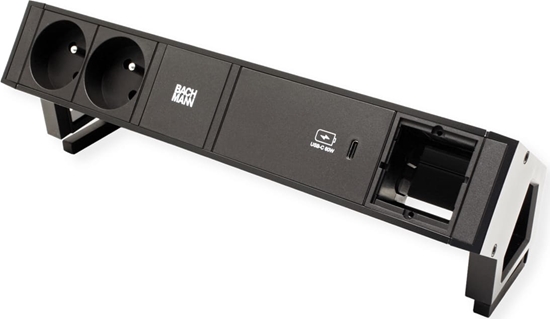 Picture of Bachmann DESK2 2xUTE 1xUSB C 60W 1xCM 0.2m GST18 RAL9005