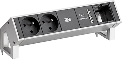 Attēls no Bachmann DESK2 2xUTE 35° 1xUSB Charger 1xCM current 0.2m GST18 Inox
