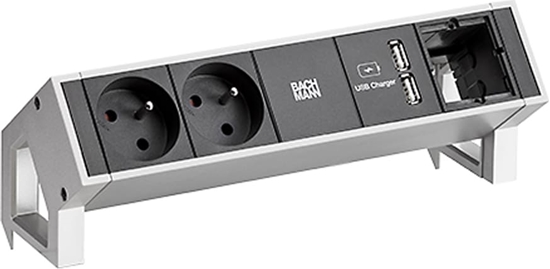 Picture of Bachmann DESK2 2xUTE 35° 1xUSB Charger 1xCM current 0.2m GST18 Inox