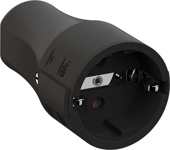 Picture of Bachmann mounting coupling black, CEE 7/3 2-pole with earthing contact