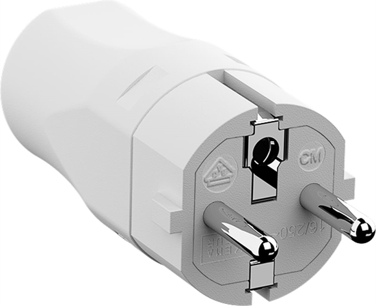 Picture of Bachmann mounting plug white, CEE 7/7 2-pole with earthing contact