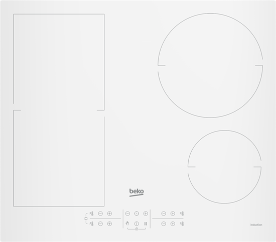 Изображение Beko HII64200FMTW hob White Built-in 60 cm Zone induction hob 4 zone(s)