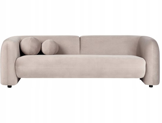 Picture of Beliani Sofa trzyosobowa welurowa beowoszara LEIREN