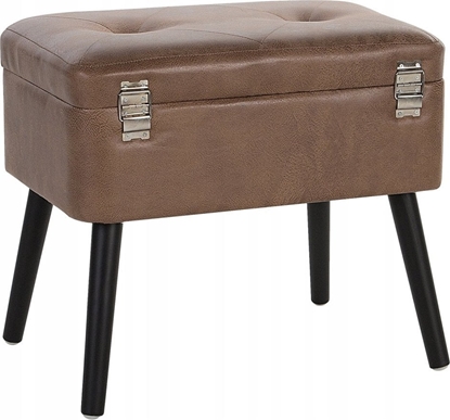 Изображение Beliani Stoek ze schowkiem ekoskóra brzowy MALLARD