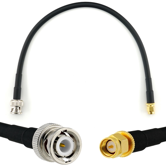 Picture of BNC Male to SMA Male 30cm Coaxial Cable — HF240 (LMR240 equivalent)