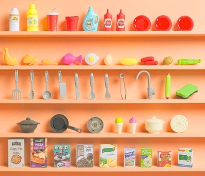 Attēls no Bounn Zestaw kuchnia zabawkowa 85 elementów zielona