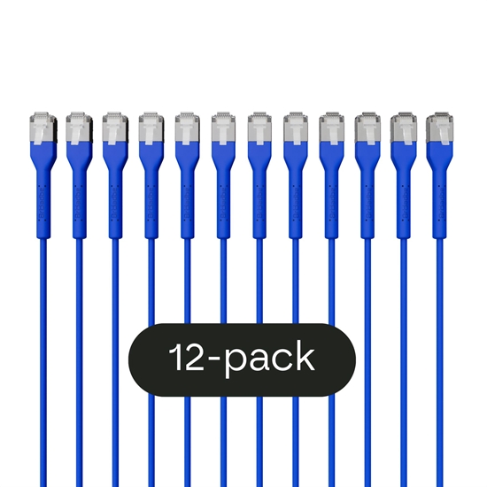 Picture of Broadbe Slim Patch Cable 10G Blue 0.1m 12-pack