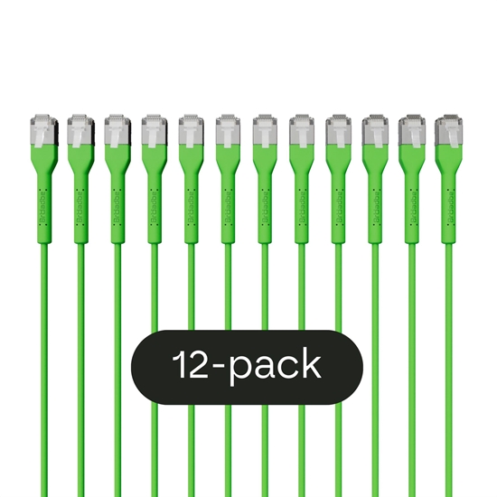 Picture of Broadbe Slim Patch Cable 10G Green 0.1m 12-pack
