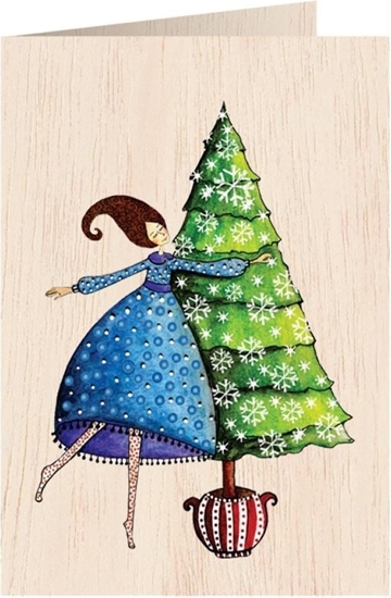 Picture of Cozywood Karnet drewniany C6 + koperta. wita, Kobieta