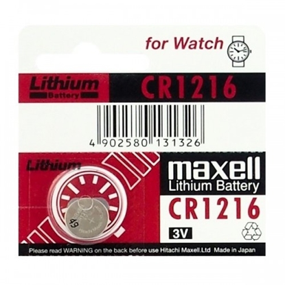 Picture of CR1216 baterijas 3V Maxell litija CR1216 iepakojumā 1 gb.