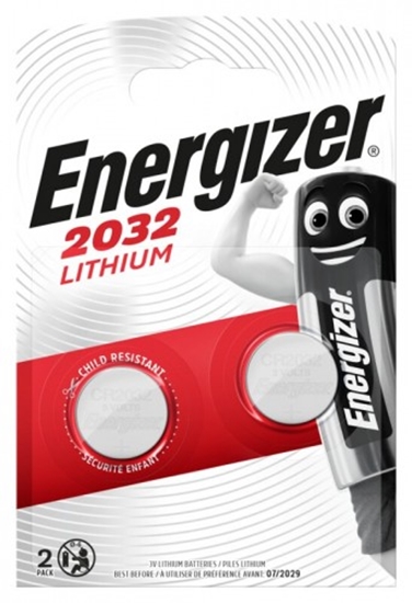 Изображение CR2032 baterijas 3V Energizer litija 2032 iepakojumā 2 gb.