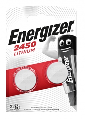 Изображение CR2450 baterijas 3V Energizer litija 2450 iepakojumā 2 gb.