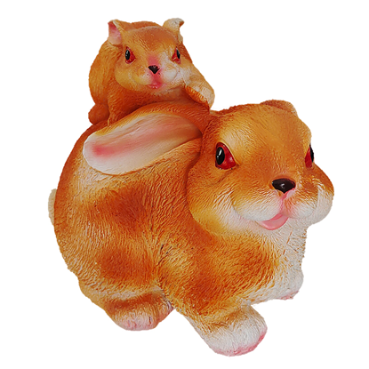 Picture of Dārza dekors Zaķu mamma ar zaķēnu 18cm