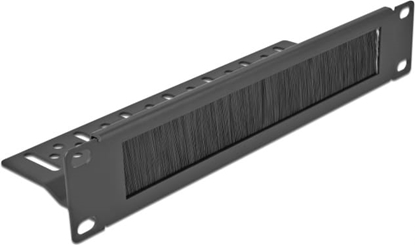 Attēls no Delock 10″ Cable Management Brush Strip with cable fixing 1U black