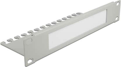 Attēls no Delock 10″ Cable Management Brush Strip with Cable Support Plate 1U grey
