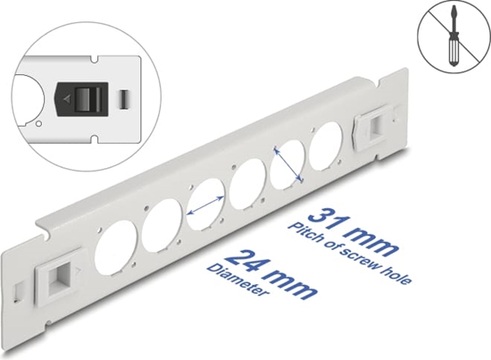 Изображение Delock 10″ D-Type Patch Panel 6 port tool free grey