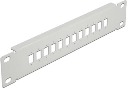 Attēls no Delock 10″ Fiber Optic Patch Panel 12 Port for SC Simplex / LC Duplex 1U grey