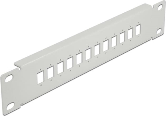Picture of Delock 10″ Fiber Optic Patch Panel 12 Port for SC Simplex / LC Duplex 1U grey