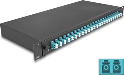 Attēls no Delock 19″ Optical Fiber Splice Box 24 x LC Duplex OM3 1U complete assembled